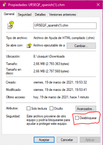 desbloquear chm