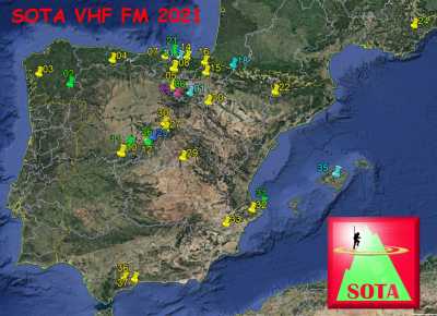 SOTA VHF DX Map earth